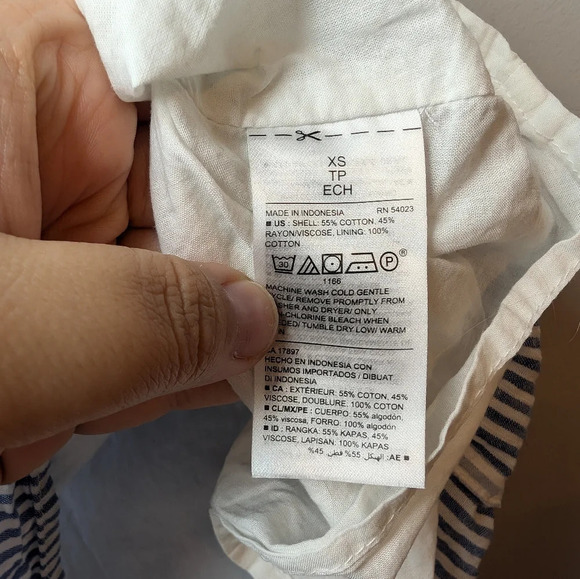 Old Navy Blue Striped Sleeveless Tiered Swing Dress Woman XS - Picture 7 of 9